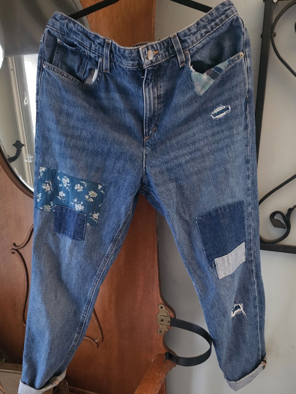 Lauren Ralph Lauren Custom Patched Boyfriend Jeans Size 10